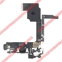 Flex De Carga Para Iphone 15 Pro Negro Calidad Premium
