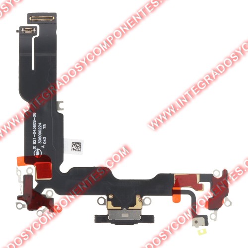 Flex De Carga Para Iphone 15 Plus Negro Calidad Premium