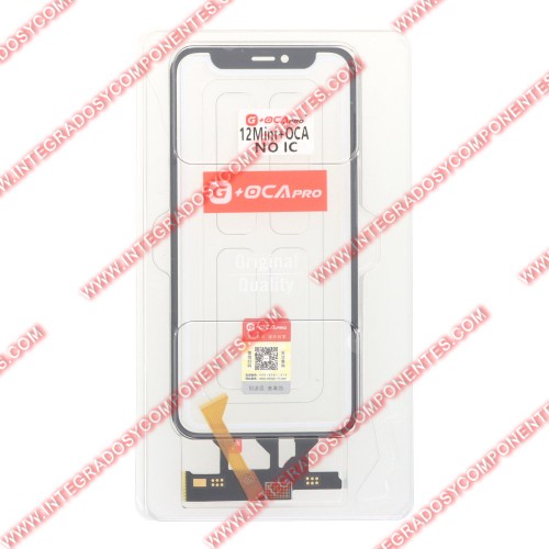 Cristal Tactil Con Oca Sin Chip Para Iphone 12 Mini Negro