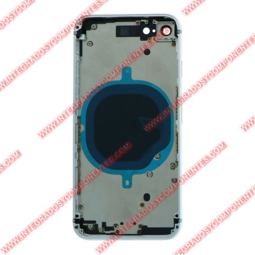 Tapa+Marco Iphone 8g Calidad Premium Plata