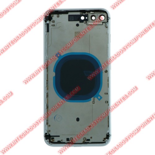 Tapa+Marco Iphone 8 Plus Calidad Premium Plata