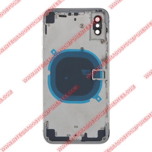 Tapa+Marco Iphone X Calidad Premium Plata