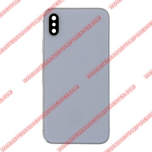 Tapa+Marco Iphone X Calidad Premium Plata
