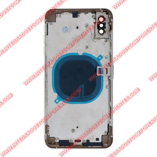 Tapa+Marco Iphone Xs Max Calidad Premium Plata