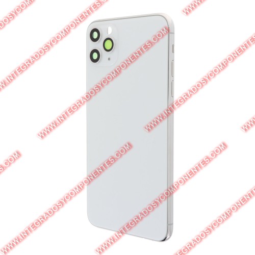 Tapa+Marco Iphone 11 Pro Max Calidad Premium Plata