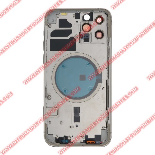 Tapa+Marco Iphone 12 Pro Calidad Premium Plata