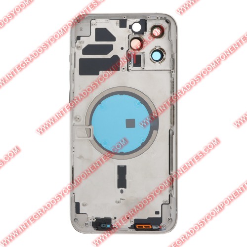 Tapa+Marco Iphone 12 Pro Max Calidad Premium Plata