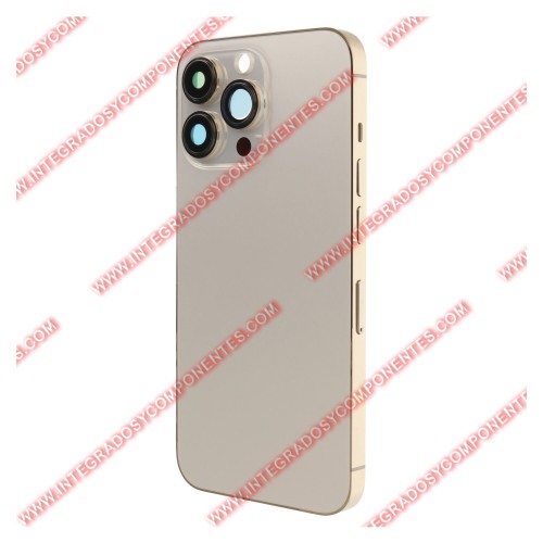 Tapa+Marco Iphone 13 Pro Calidad Premium Oro