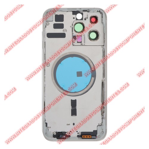 Tapa+Marco Iphone 14 Pro Max Calidad Premium Plata