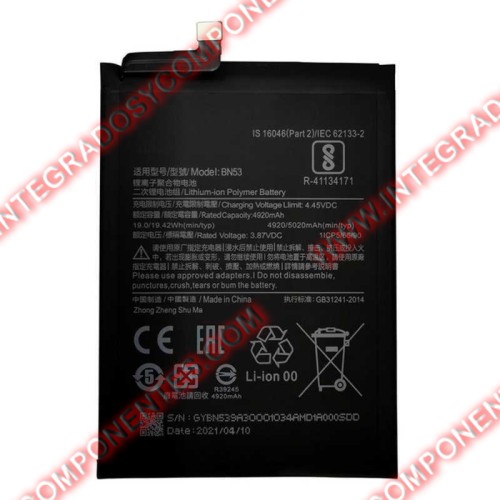 Bateria Redmi Note 9 Pro Max