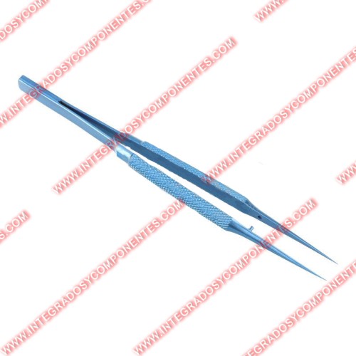 Pinza De Punta Recta Azul Antiestatica De 0.15mm